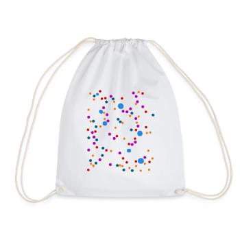 Abstract Art Color Dots - Drawstring Bag - white - Front