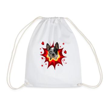 Comic Hund Design - Pow - Chien de bétail - Sac de sport léger - blanc - Devant