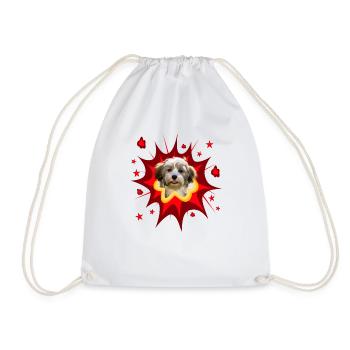 Comic Dog Design - Pow - Havanais - Sac de sport léger - blanc - Devant