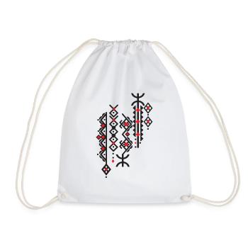 AMAZIGH BERBER KABYLE Z AMAZIGH KABYLE MOTIF - Drawstring Bag - white - Front