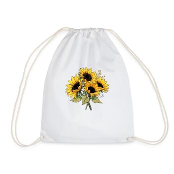 Bouquet floral de tournesol jaune Jeu de mots de fleurs mignonnes - Sac de sport léger - blanc - Devant