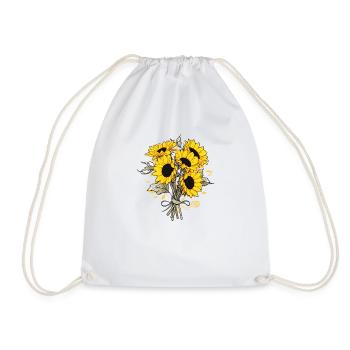 Bouquet Fleurs Jaunes Amoureux Tournesol Jeu de mots Floral - Sac de sport léger - blanc - Devant