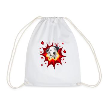 Conception de chien comique - Pow - Dalmatien - Sac de sport léger - blanc - Devant