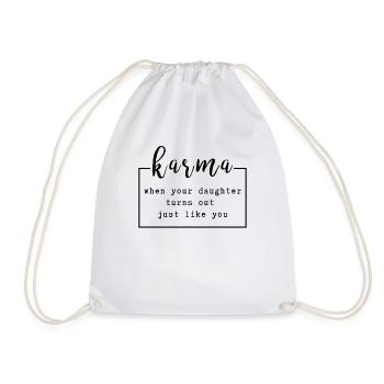 Humorous Believer Sarcastic Daughter Mom Sayings - Drawstring Bag - white - Front
