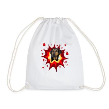 Comic Dog Design - Pow - Beauceron - Drawstring Bag - white - Front