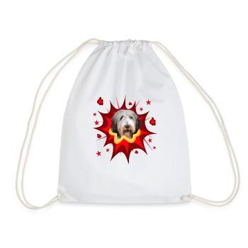 Conception de chien comique - Pow - Bearded Collie - Sac de sport léger - blanc - Devant