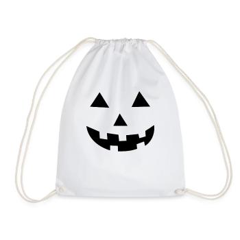 Humorous Pumpkins Illustration Tricks Treats - Drawstring Bag - white - Front