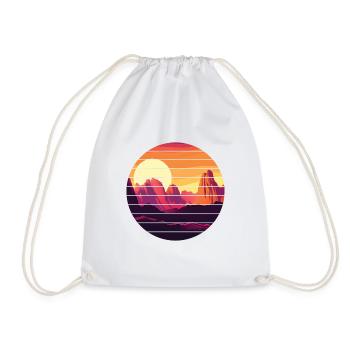 Mountains Hiking Mountain Hiking Hiking Mountain Hikers - Drawstring Bag - white - Front
