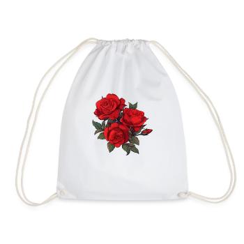 3 Blumen Vintage Blumen Wortspiel Cool Red Roses Liebhaber - Turnbeutel - Weiß - Vorne