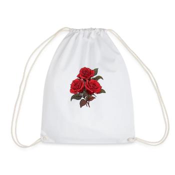 Kühle rote Blumen Liebhaber Vintage Humor Rosen Neuheit - Turnbeutel - Weiß - Vorne