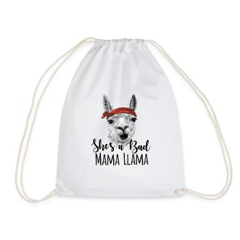 Funny Mom Alpaca Llama Peru Enthusiast Vintage - Drawstring Bag - white - Front