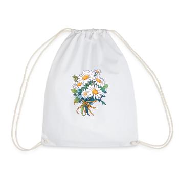 Blumenstrauß Blumen Gänseblümchen Liebhaber Vintage Blumen Wortspiel - Turnbeutel - Weiß - Vorne