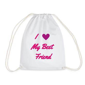 I Love My Best Friend - Drawstring Bag - white - Front