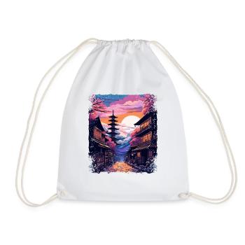 Alpes japonaises Takayama Village Japon Vaporwave - Sac de sport léger - blanc - Devant