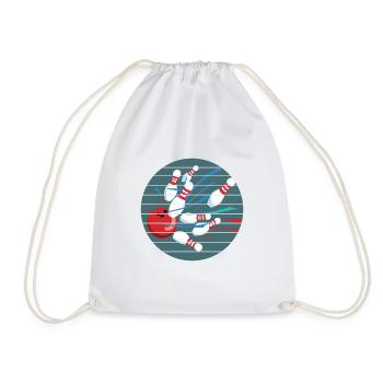 Skittles Club Bowling Skittles Bowler Bowling Club - Drawstring Bag - white - Front