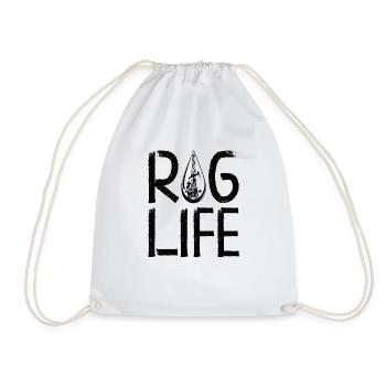 Oilfield Wife Roughneck Oil Drilling Frac crew - Drawstring Bag - white - Front