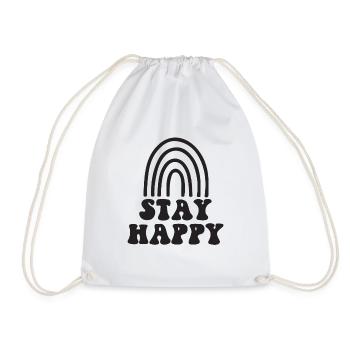 Restez heureux - Sac de sport léger - blanc - Devant