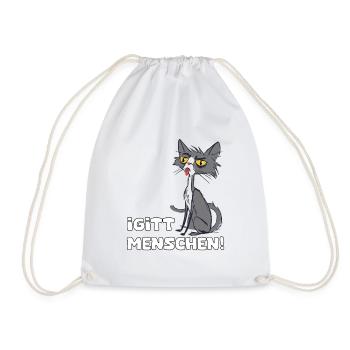 Igitt Menschen, Katze - Turnbeutel - Weiß - Vorne
