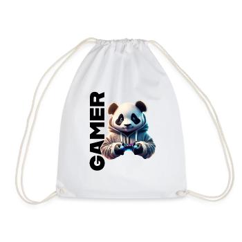 Lettrage de joueur avec panda cool - Sac de sport léger - blanc - Devant