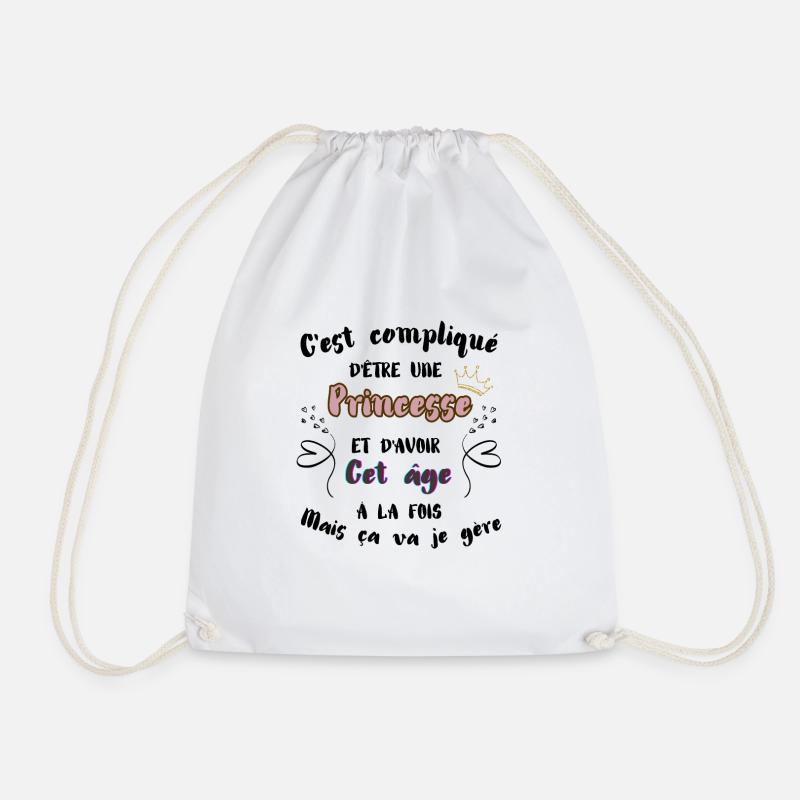 Princess - Drawstring Bag - white