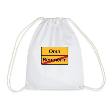 Ruhestand / Rente Oma als Ortsschild - Turnbeutel - Weiß - Vorne