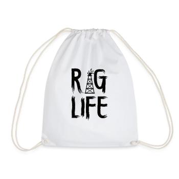 Oilfield Wife Roughneck Oil Drilling Frac crew - Drawstring Bag - white - Front