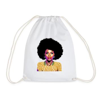 Femme noire - Sac de sport léger - blanc - Devant