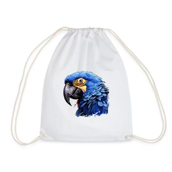 Hyacinth Macaw - Drawstring Bag - white - Front