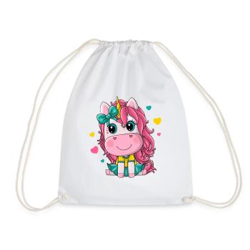 fille licorne - Sac de sport léger - blanc - Devant