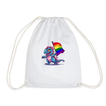 Fierté Dinosaure LGBT Gay Lesbienne Transgenre Cool - Sac de sport léger - blanc - Devant