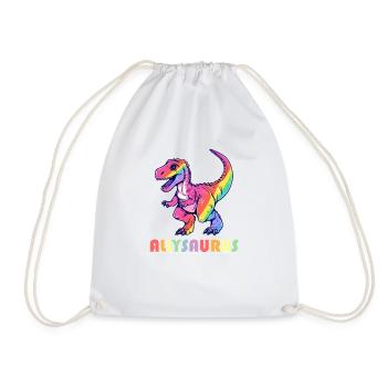 Allysaurus LGBT Transgender Dino Regenbogen Lesben - Turnbeutel - Weiß - Vorne