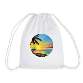 Palm Island Sun Summer Holiday Palm Beach - Drawstring Bag - white - Front