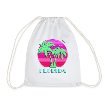 Florida Retro Palm Trees Sunset - Sac de sport léger - blanc - Devant