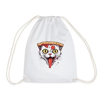 Pizza Katze - Turnbeutel - Weiß - Vorne