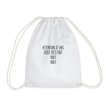 attention je vais crier très fort - Sac de sport léger - blanc - Devant
