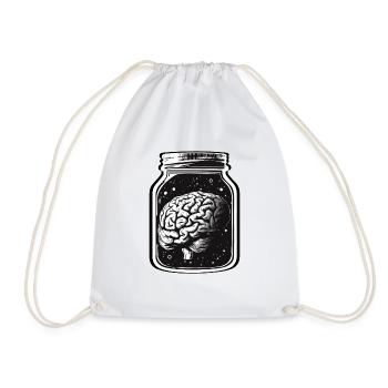 A BRAIN IN A JAR - Drawstring Bag - white - Front