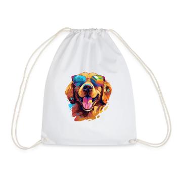 Golden Retriever portant des lunettes de soleil Dog Lover - Sac de sport léger - blanc - Devant