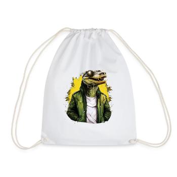 Crocodile de rue | Amoureux des crocodiles - Sac de sport léger - blanc - Devant