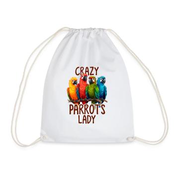 Perroquet fou Lady Budgie Maman Drôle d’oiseau Dame - Sac de sport léger - blanc - Devant