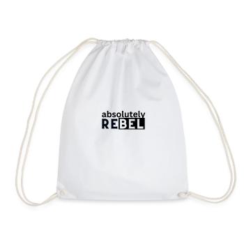 Absolutely Rebel, trendiges, stylisches Statement - Turnbeutel - Weiß - Vorne