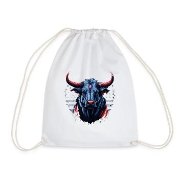 Tête de taureau de vache - Sac de sport léger - blanc - Devant