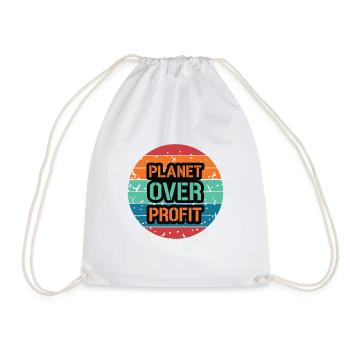 Planet over Profit - Turnbeutel - Weiß - Vorne