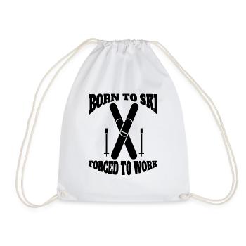 Skier Ski Design Skiing Outfit Ski Skiing - Drawstring Bag - white - Front