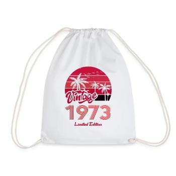 Vintage Year 1973 Limited Edition Red - Drawstring Bag - white - Front