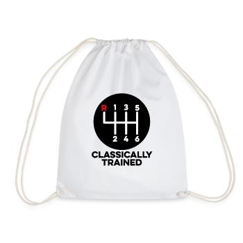 Classically Trained Classic Cars Manual - Drawstring Bag - white - Front