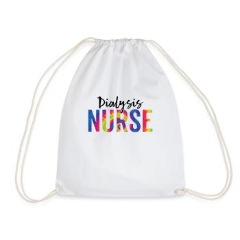 Nurse Funny Dialysis Tie Dye Dialysis Nurse - Drawstring Bag - white - Front