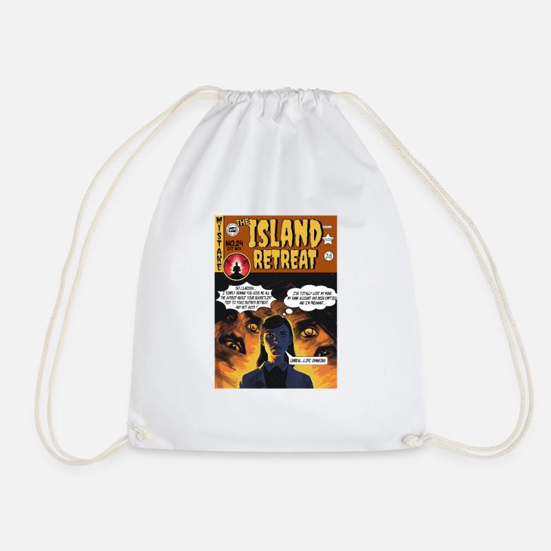 Retro-Horror-Comic - Der Rückzugsort auf der Insel - Turnbeutel - Weiß