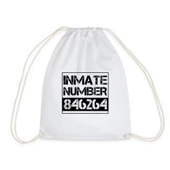 Simple Easy Funny Inmate Prisoner Lazy Halloween - Drawstring Bag - white - Front