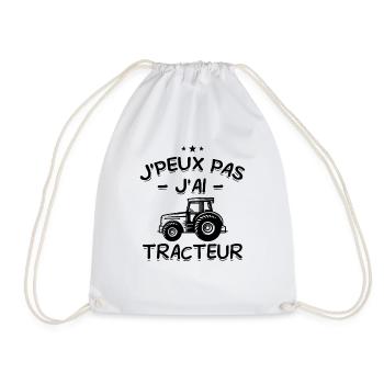 J'Peux Pas ! J'Ai Tracteur 🚜🌾 - Sac de sport léger - blanc - Devant