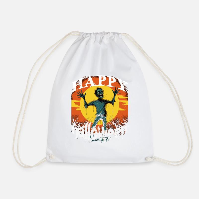Halloween Party Zombie - Drawstring Bag - white